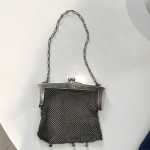 Antique German Silver purse, handbag; 1920s, inscribed w/ Mrs. L.R. Wyatt